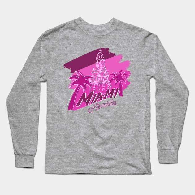 Miami Freedom Tower Long Sleeve T-Shirt by SM Shirts